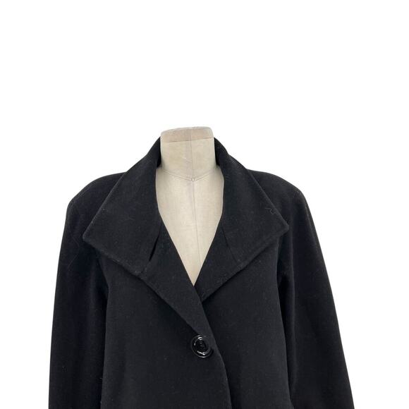 Cinzia Rocca Due Black Three Button Mid Length Virgin Wool Cashmere Coat‎ US 8 - Picture 2 of 10